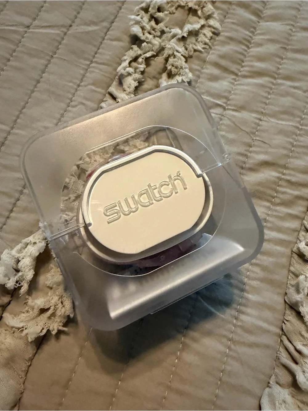 Pink Glitter Swiss Swatch Watch Wrap Style with case and new battery.